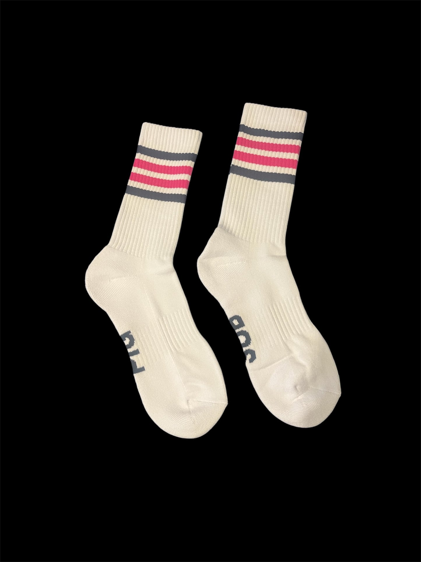 Sub/Pig SOLES pink and black stripe sock