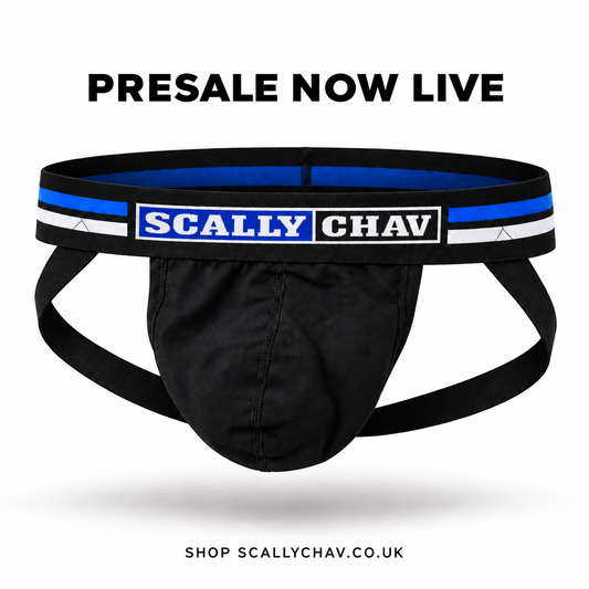 (PRE ORDER) Black Jockstrap Blue Logo