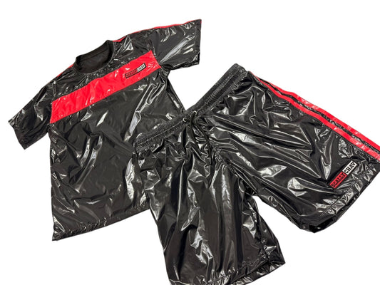 PRE SALE Red And Black Nylon Twinset