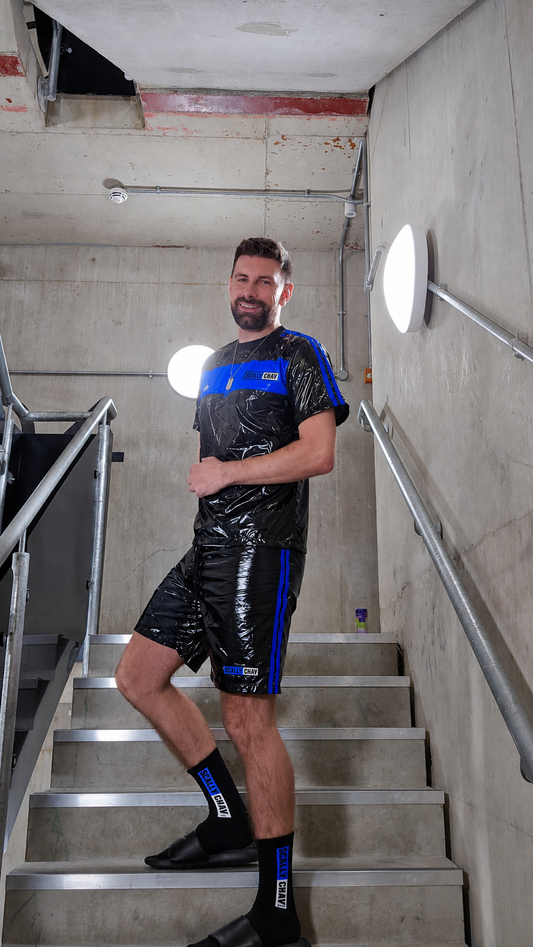 Blue And Black Nylon Twinset