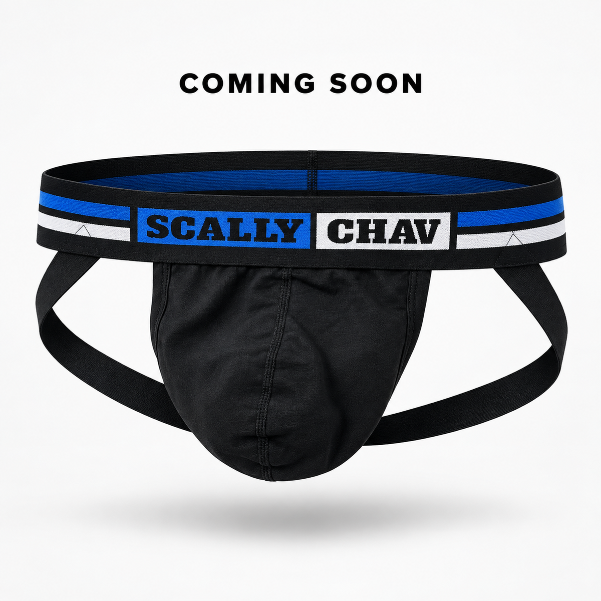 (PRE SALE) Black Jockstrap Blue Logo