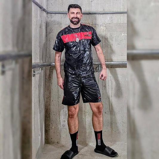 PRE SALE Red And Black Nylon Twinset