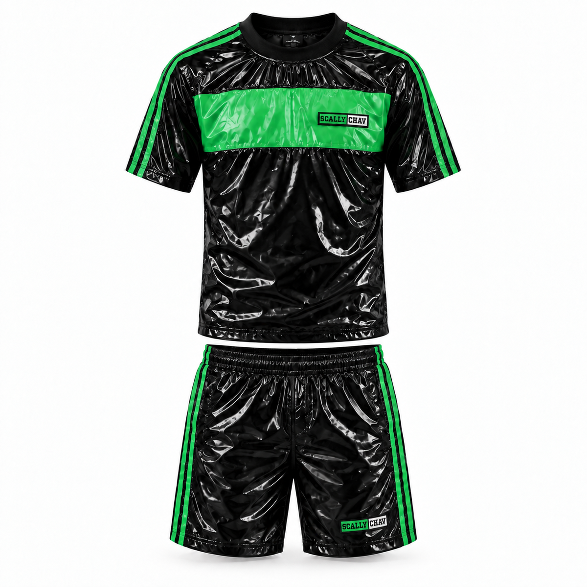 Green And Black Nylon Twinset
