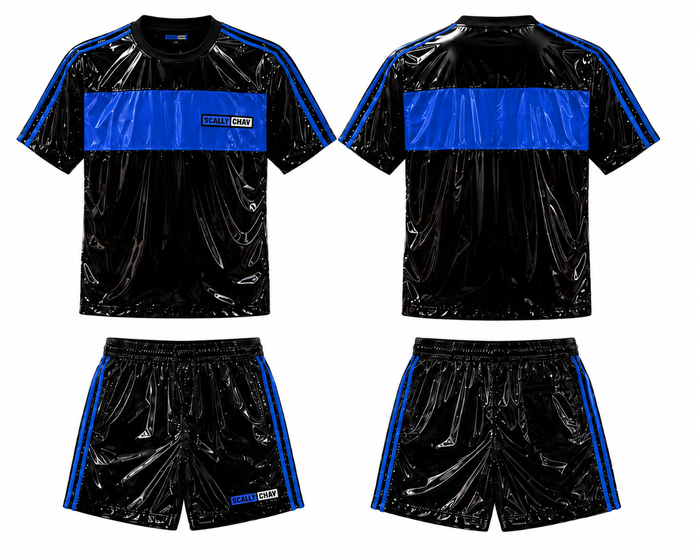 PRE SALE Blue And Black Nylon Twinset